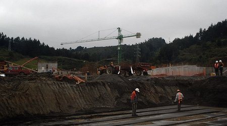 Obras de la central hidroeléctrica en Alto Biobío