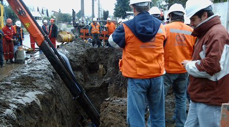 Cuadrilla de trabajadores en faena